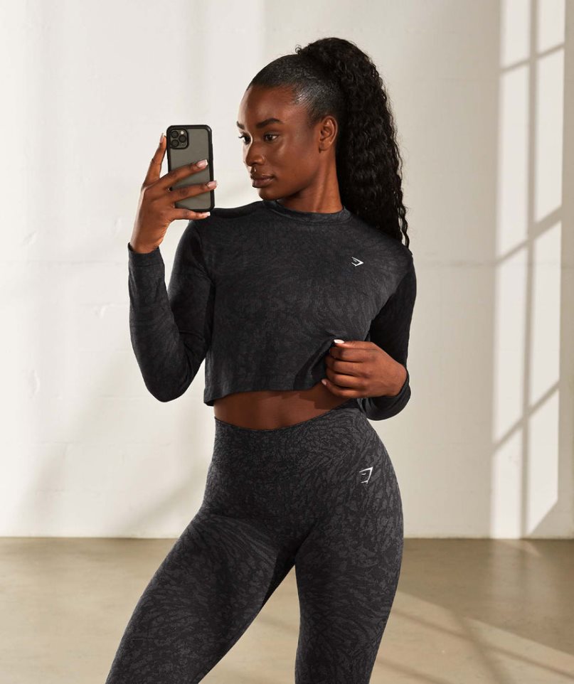 Legginsy Gymshark Adapt Animal Seamless Damskie Czarne | PL 165UNX